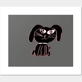 Child's drawing Bunny illustration Kid's art Rabbit sketch Posters and Art